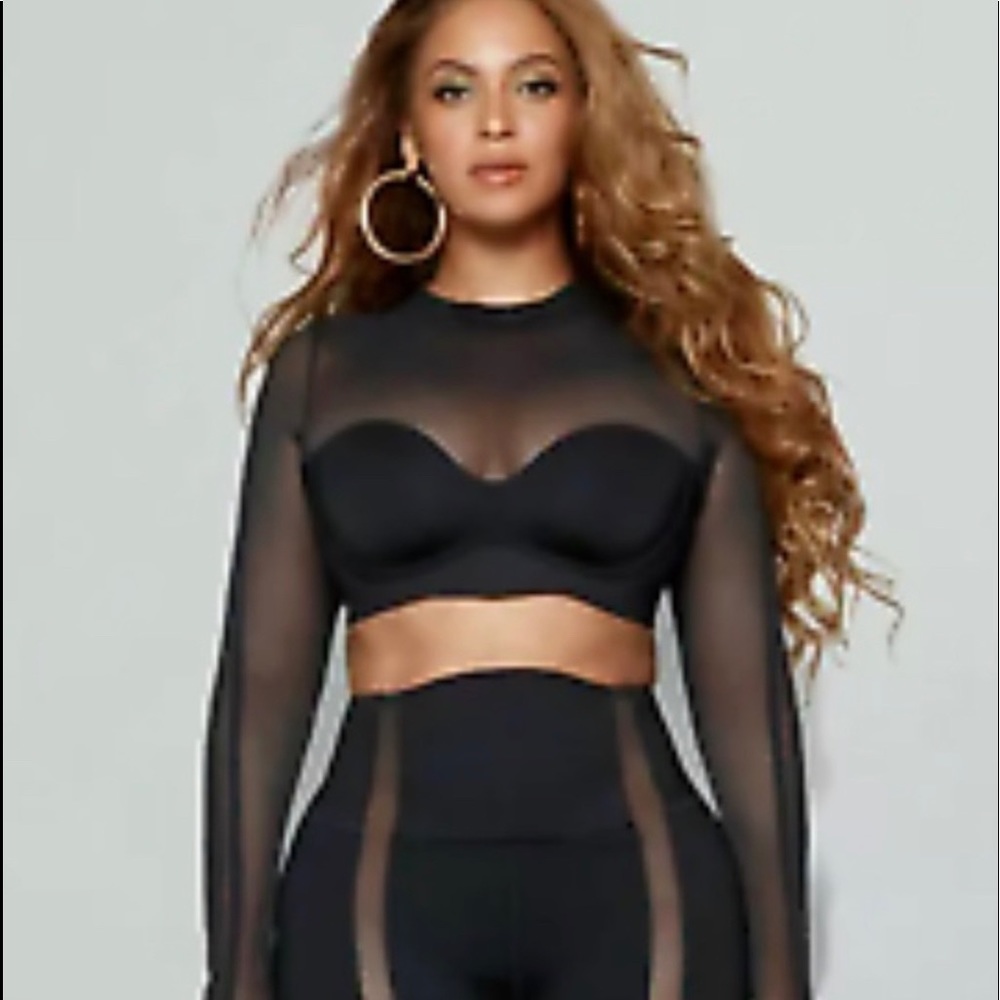 Ivy park black mesh crop top size M like new, tags removed but never worn